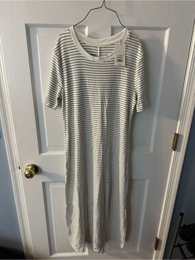 black and white striped maxi dress target Cupshe Women's Striped Maxi Tank Dress for Casual Beachwear-S-Black
